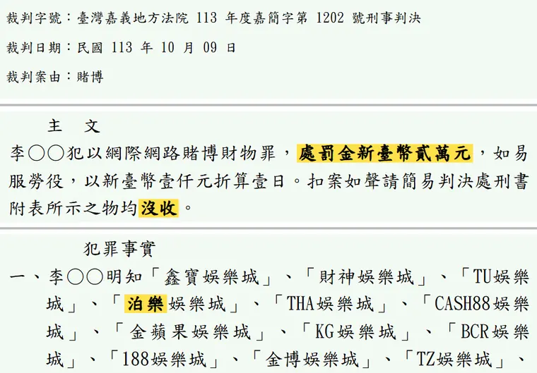 臺灣嘉義地方法院113年度嘉簡字第1202號刑事判決 原文截圖（被告姓名已遮）